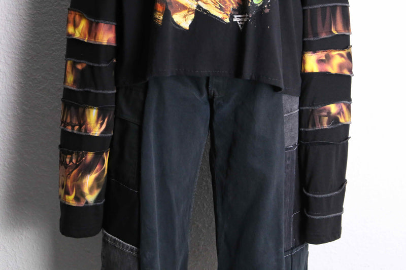 "Re:make" band design layered long sleeve Tee
