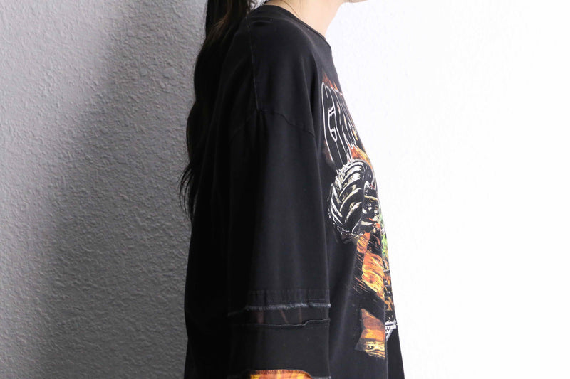 "Re:make" band design layered long sleeve Tee