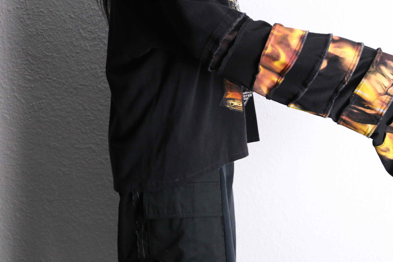 "Re:make" band design layered long sleeve Tee