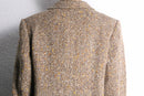 beige color nep tweed soutien collar coat