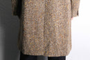 beige color nep tweed soutien collar coat