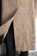 beige color nep tweed soutien collar coat