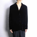 ”Lauren Ralph Lauren” black velours open collar shirts