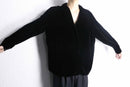 ”Lauren Ralph Lauren” black velours open collar shirts