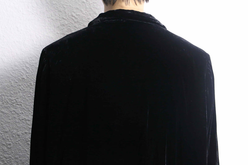 ”Lauren Ralph Lauren” black velours open collar shirts