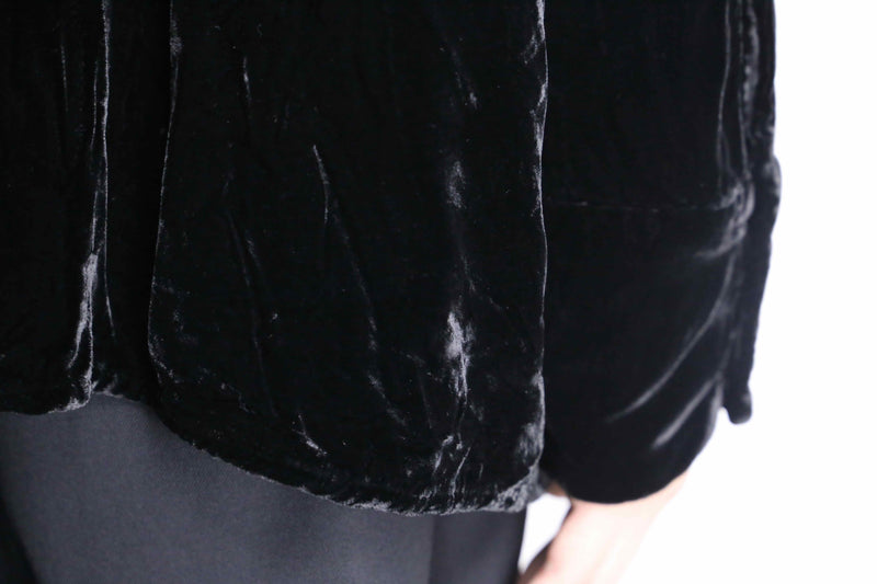 ”Lauren Ralph Lauren” black velours open collar shirts