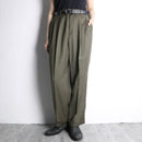 khaki wide tapered wool trousers