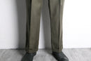 khaki wide tapered wool trousers