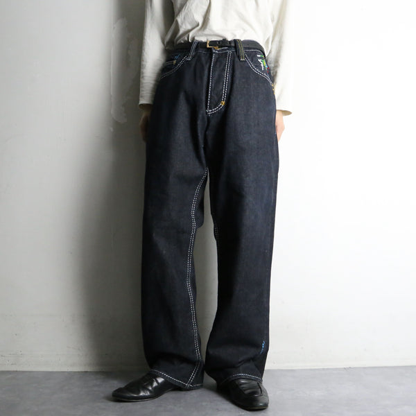 “COOGI” Tutankhamun emb loose denim pants