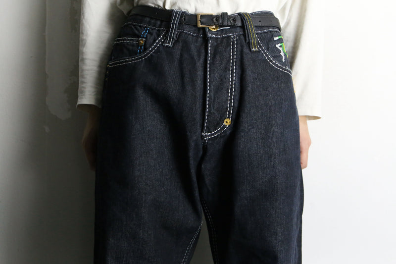 “COOGI” Tutankhamun emb loose denim pants