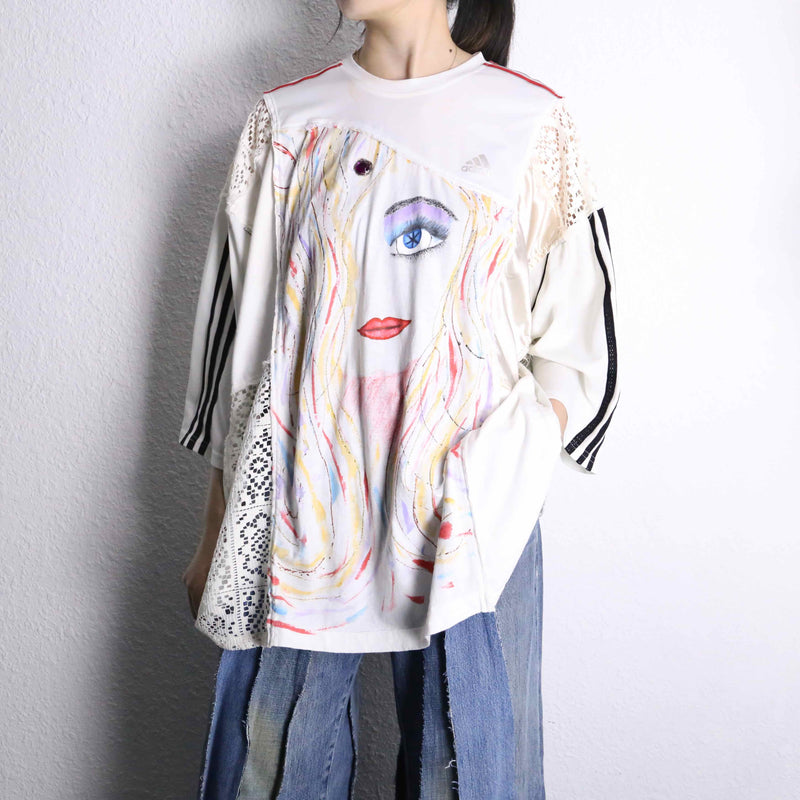 "Re:make" lace layered custom Tee
