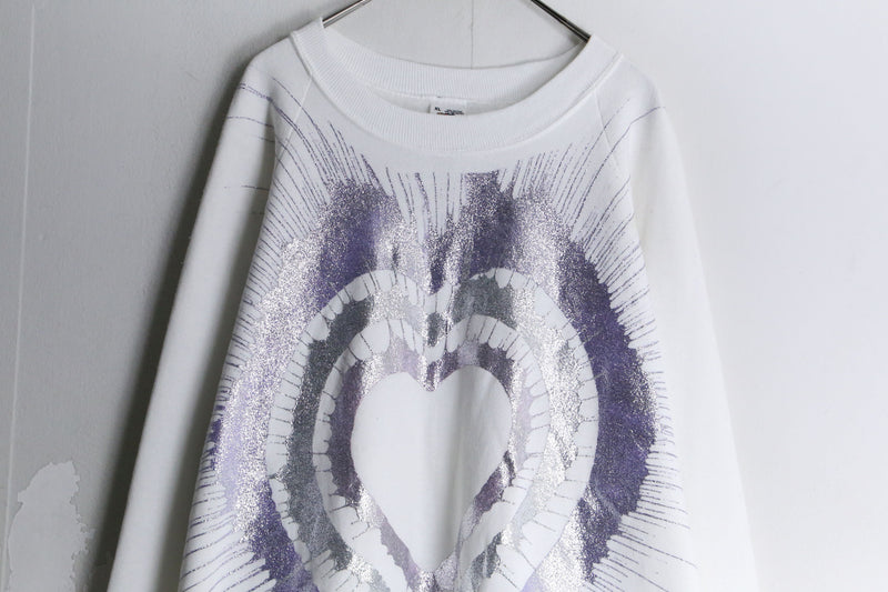 90’s metallic heart print L/S sweat