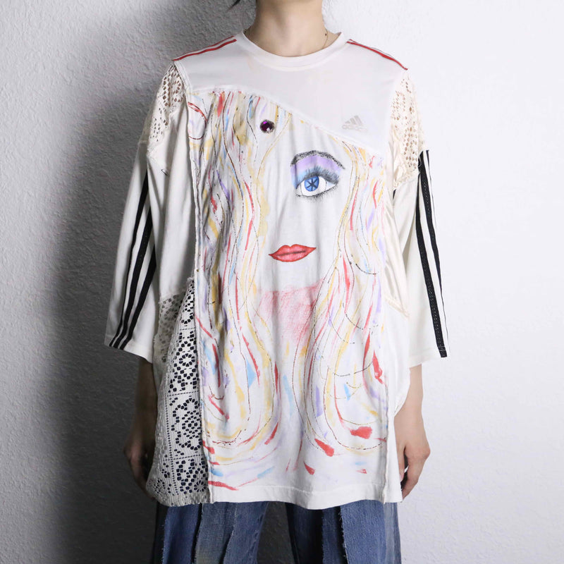 "Re:make" lace layered custom Tee