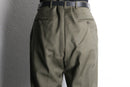 khaki wide tapered wool trousers