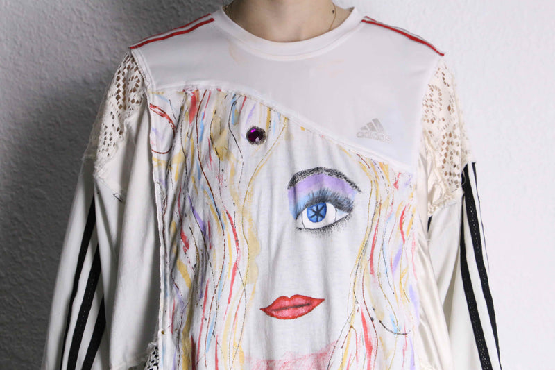 "Re:make" lace layered custom Tee