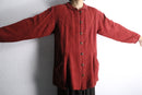 bordeaux ethnic costume silk shirt jacket