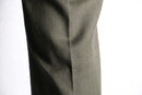khaki wide tapered wool trousers