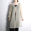 sheer mesh long cardigan