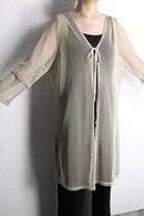 sheer mesh long cardigan