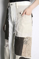 ''Re:make''lace docking patchwork design pants