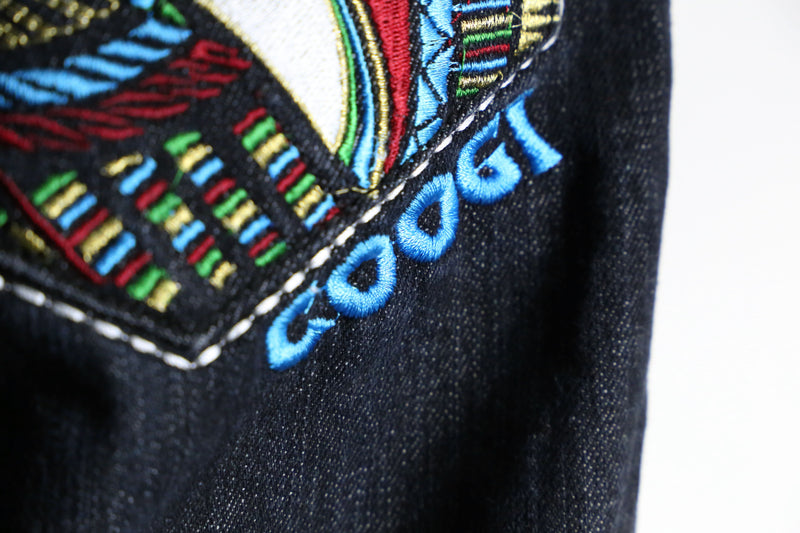 “COOGI” Tutankhamun emb loose denim pants