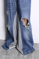 "Re:make" sweat docking flare denim