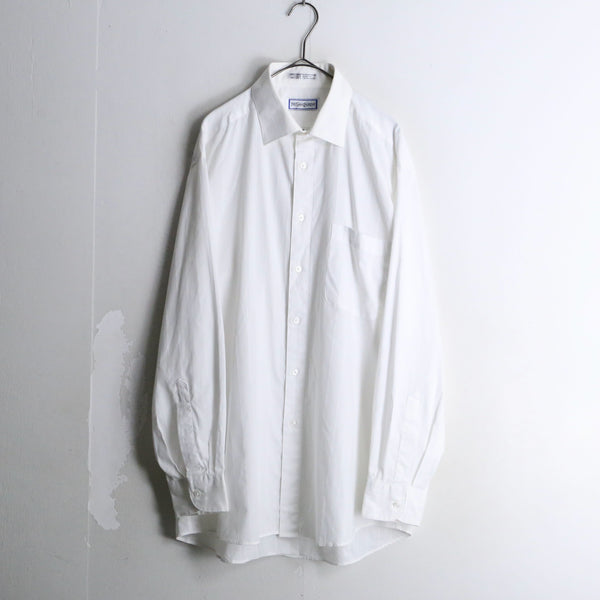 "YSL" white stripe dress shirt