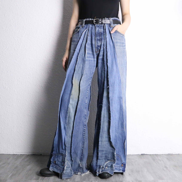 “Re:make” Levi’s 501 docking flare denim pleats pants