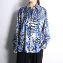 blue leopard sheer L/S shirt
