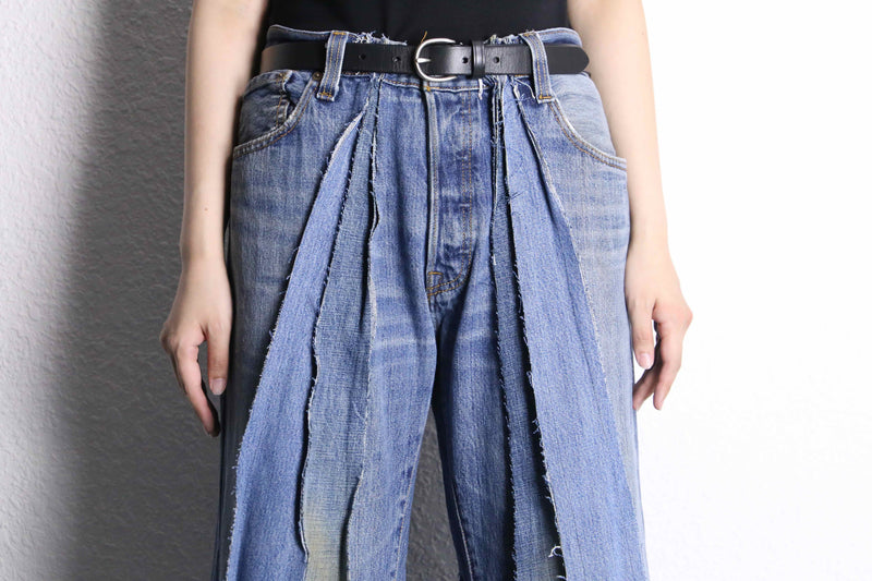 “Re:make” Levi’s 501 docking flare denim pleats pants