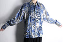 blue leopard sheer L/S shirt