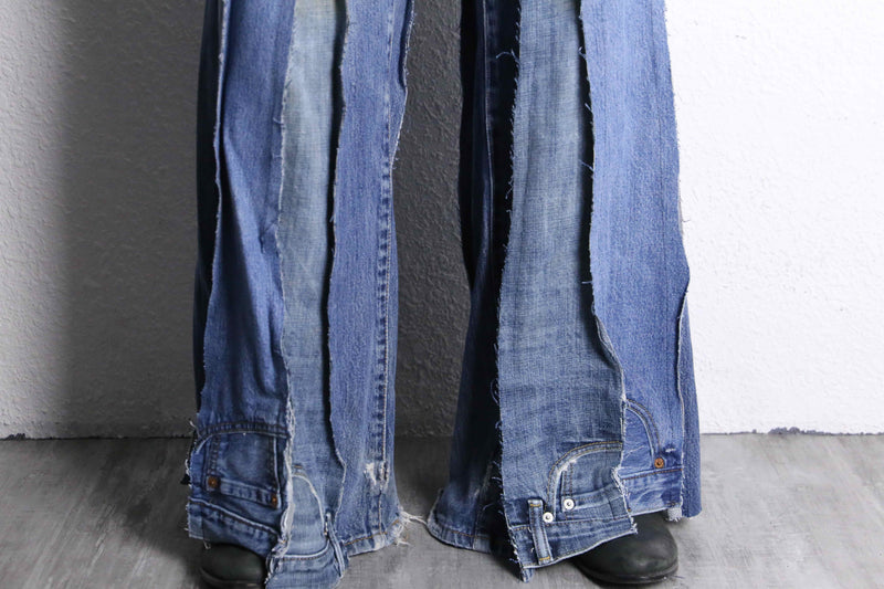 “Re:make” Levi’s 501 docking flare denim pleats pants