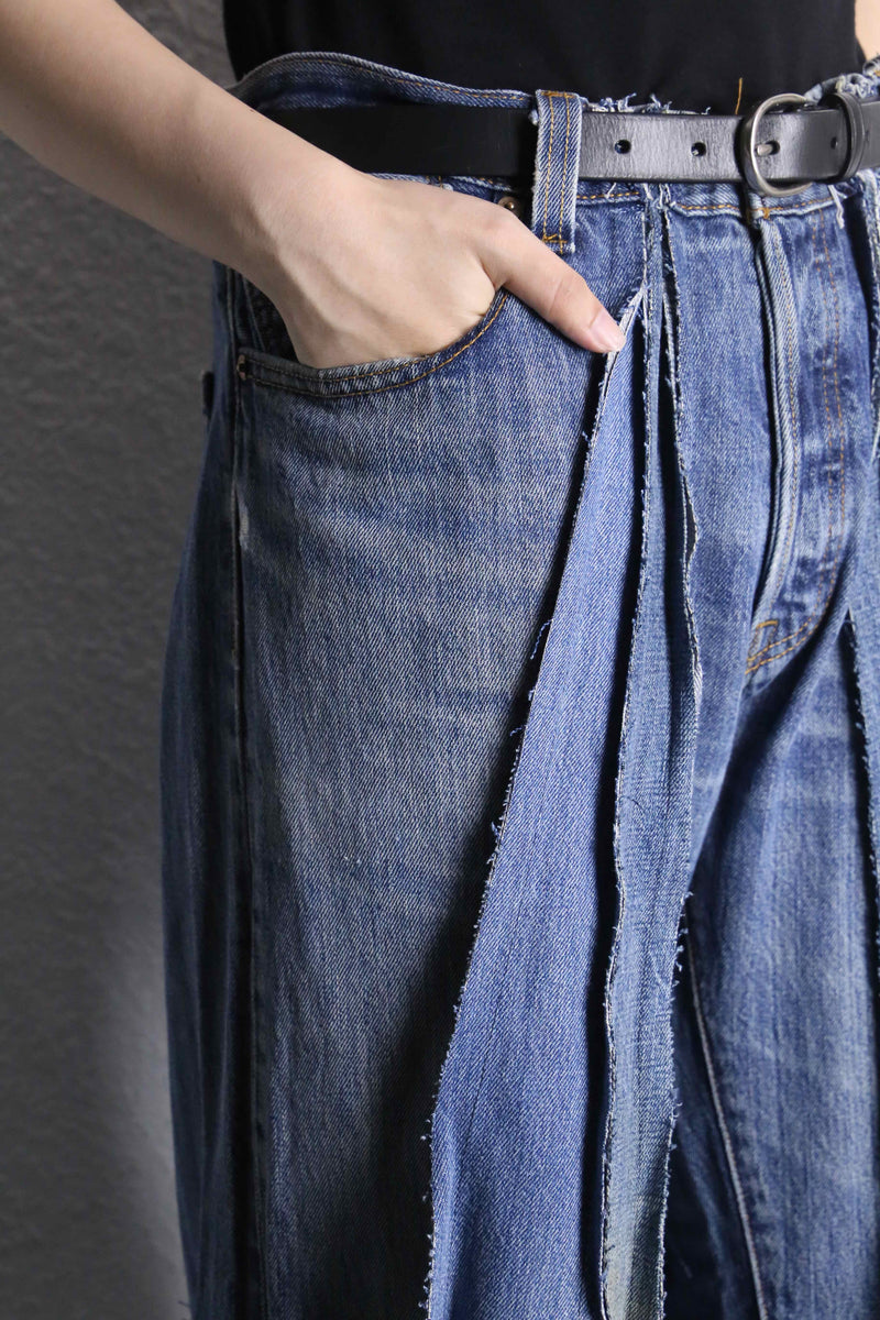 “Re:make” Levi’s 501 docking flare denim pleats pants