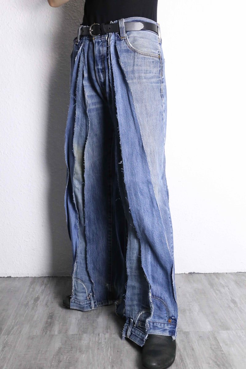 “Re:make” Levi’s 501 docking flare denim pleats pants