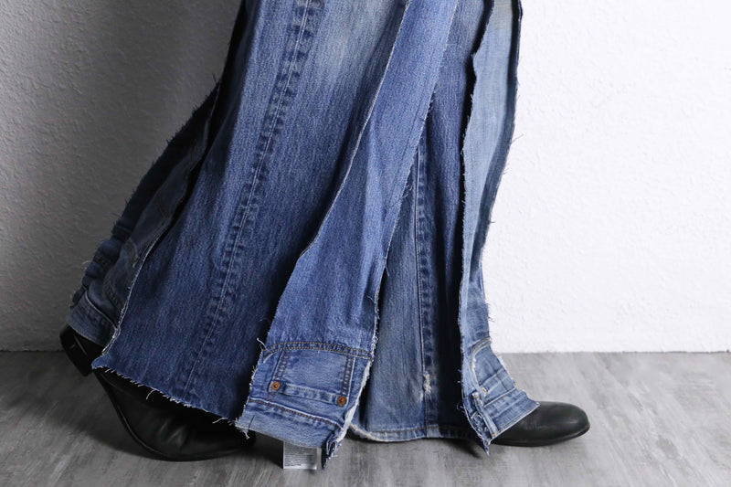 “Re:make” Levi’s 501 docking flare denim pleats pants