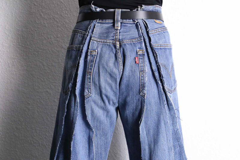 “Re:make” Levi’s 501 docking flare denim pleats pants
