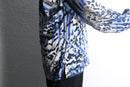 blue leopard sheer L/S shirt
