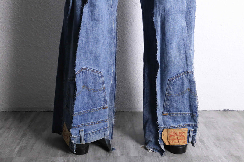 “Re:make” Levi’s 501 docking flare denim pleats pants