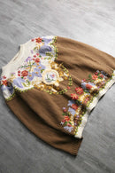 1980-90s flower pattern hand knit pull