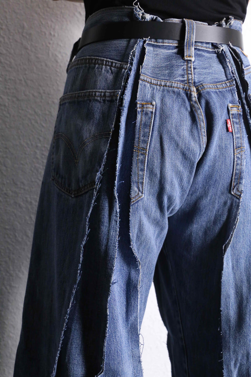 “Re:make” Levi’s 501 docking flare denim pleats pants