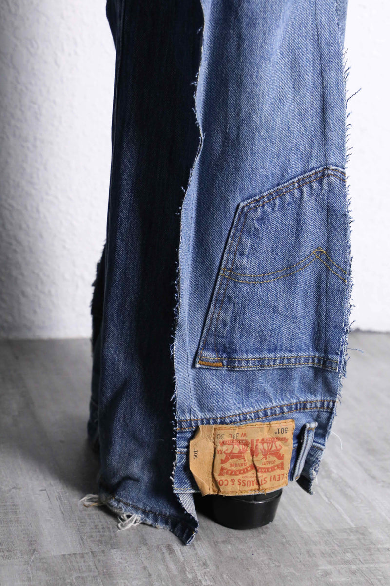“Re:make” Levi’s 501 docking flare denim pleats pants