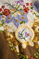 1980-90s flower pattern hand knit pull