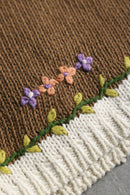1980-90s flower pattern hand knit pull