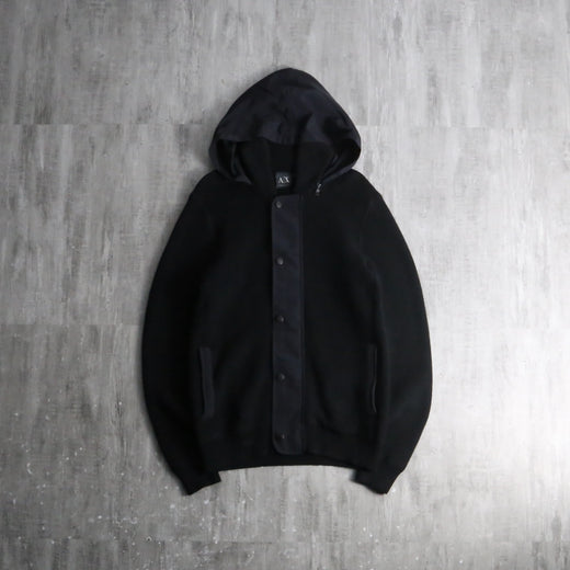 2000s A/X black hoodie knit jacket