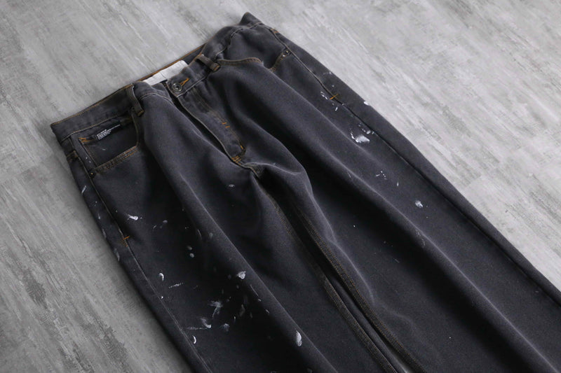 2000s ROCA WEAR paint stains faded baggy denim pants