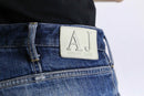 “ARMANI JEANS”fade indigo straight denim pants