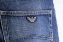 “ARMANI JEANS”fade indigo straight denim pants