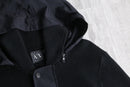 2000s A/X black hoodie knit jacket