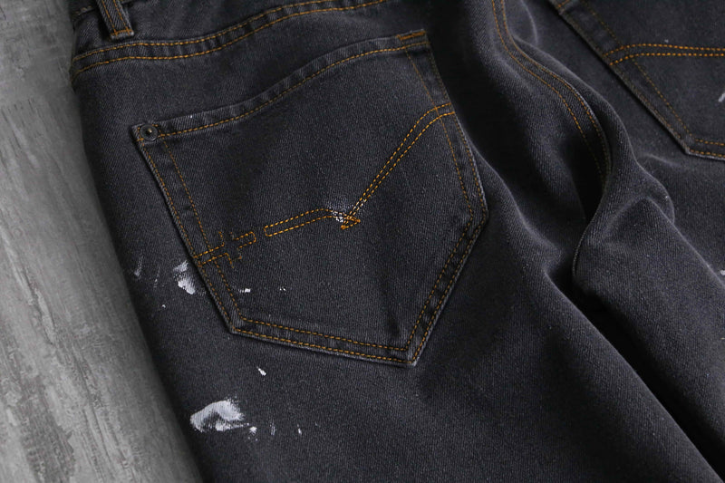 2000s ROCA WEAR paint stains faded baggy denim pants
