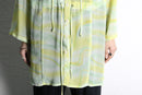 yellow green sheer military hooded shirt